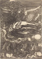 Das Schweißtuch von einem Engel gehalten